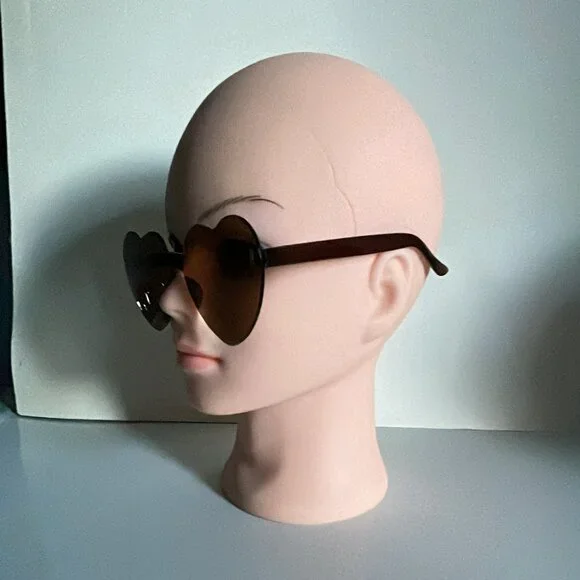 *♪ Heart shaped sunglasses Brown - 2 pair Bundle - Brand New! *♪ - Picture 8 of 15